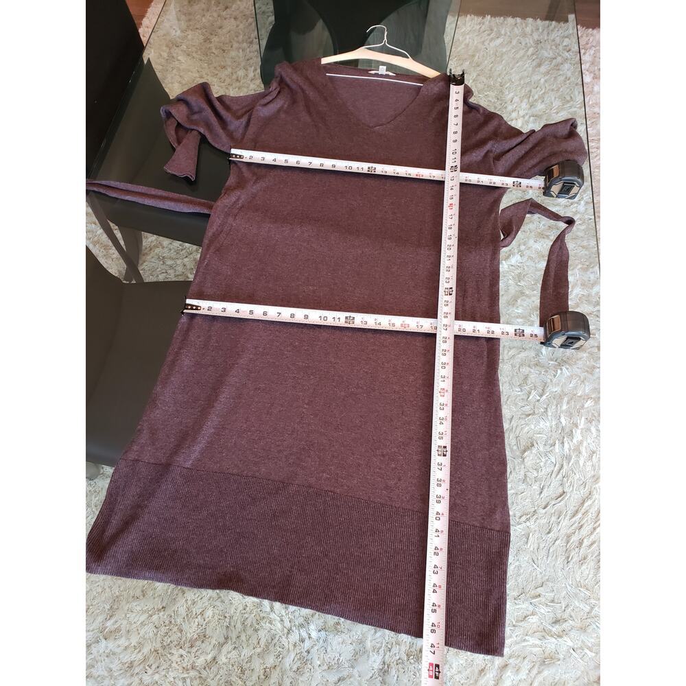 Terra & Sky Maxi Dress Womens 2X Brown Deep Neck Tie Waist Raglan Sleeve & Hem - Picture 8 of 14